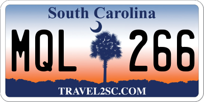 SC license plate MQL266