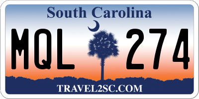 SC license plate MQL274