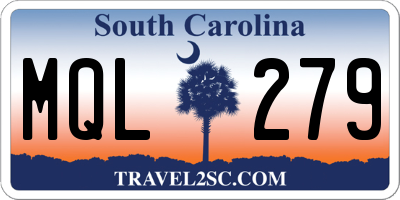 SC license plate MQL279