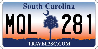 SC license plate MQL281