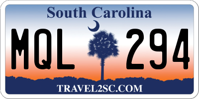 SC license plate MQL294