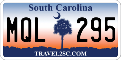 SC license plate MQL295