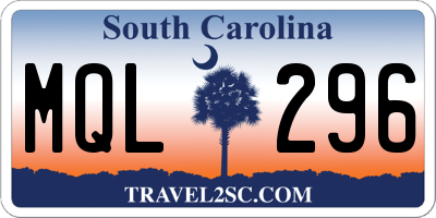 SC license plate MQL296