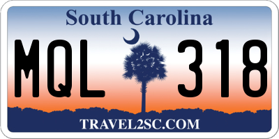 SC license plate MQL318