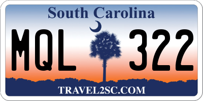 SC license plate MQL322