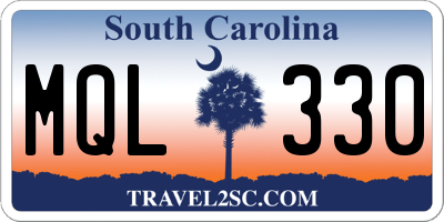 SC license plate MQL330