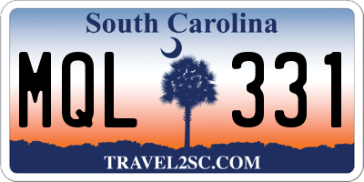 SC license plate MQL331
