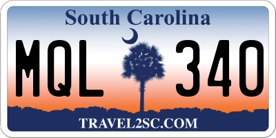 SC license plate MQL340
