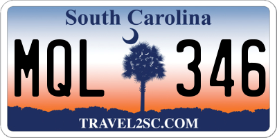 SC license plate MQL346