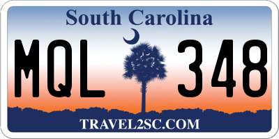 SC license plate MQL348