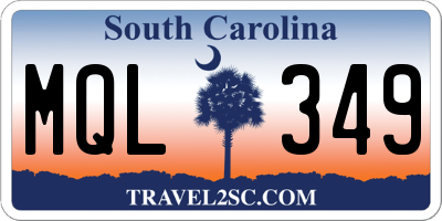 SC license plate MQL349