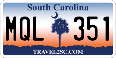 SC license plate MQL351