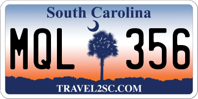 SC license plate MQL356
