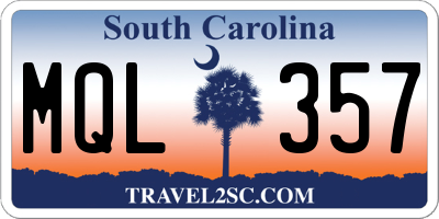 SC license plate MQL357
