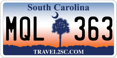 SC license plate MQL363