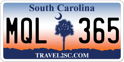 SC license plate MQL365