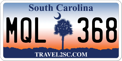 SC license plate MQL368