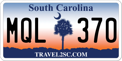 SC license plate MQL370