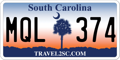 SC license plate MQL374