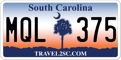 SC license plate MQL375