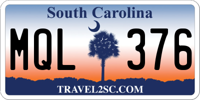 SC license plate MQL376