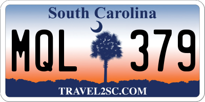 SC license plate MQL379