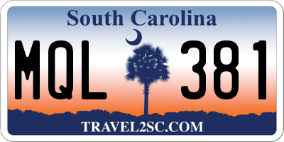 SC license plate MQL381
