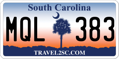 SC license plate MQL383