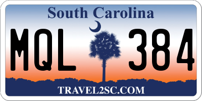 SC license plate MQL384