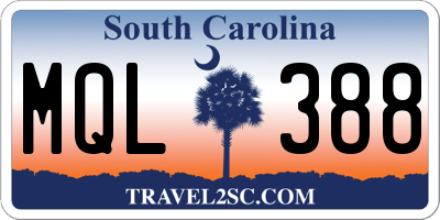 SC license plate MQL388