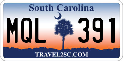 SC license plate MQL391