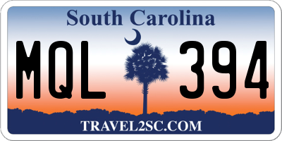 SC license plate MQL394