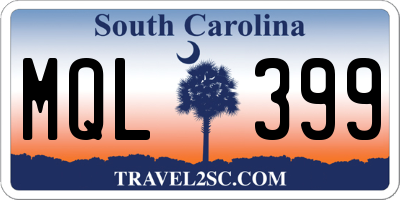 SC license plate MQL399