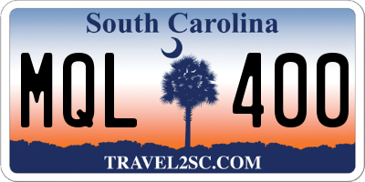 SC license plate MQL400