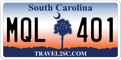 SC license plate MQL401