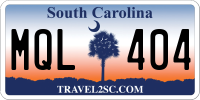 SC license plate MQL404