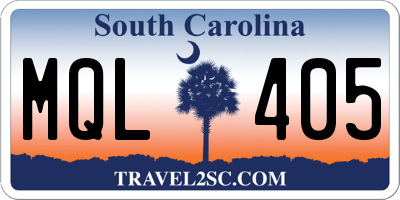 SC license plate MQL405
