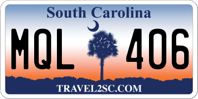 SC license plate MQL406