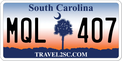 SC license plate MQL407