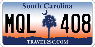 SC license plate MQL408