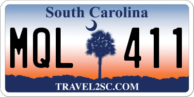 SC license plate MQL411