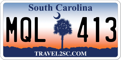 SC license plate MQL413
