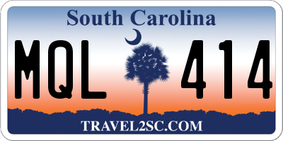 SC license plate MQL414