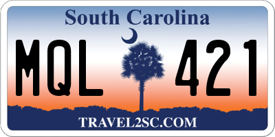 SC license plate MQL421