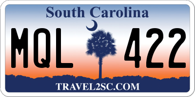 SC license plate MQL422