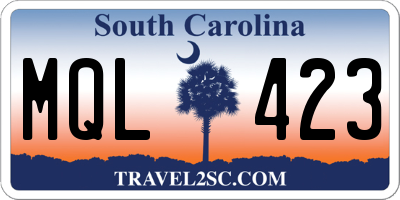 SC license plate MQL423