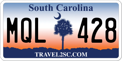 SC license plate MQL428
