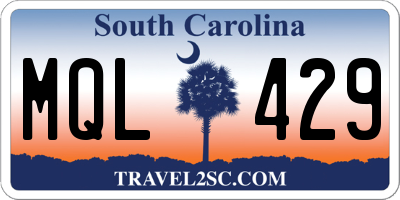 SC license plate MQL429