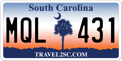 SC license plate MQL431