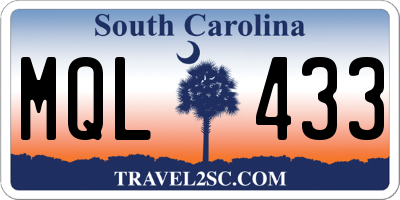 SC license plate MQL433